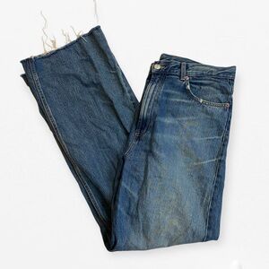 Zara super High-rise Distressed Blue Denim Jeans plus size EUR 46 US 14